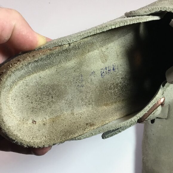 Birkenstock Boston Soft Footbed Clog Velvety Suede Leather Taupe Men's Size 11 - Picture 7 of 10